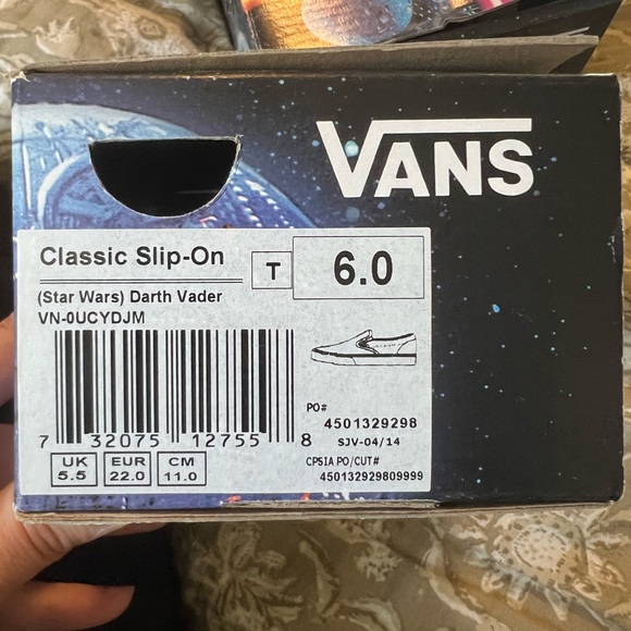 Star Wars Vans - Toddler size 6 - Darth Vader - Classic slip on - new with tags - Picture 3 of 7